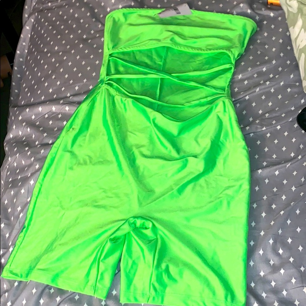 Lime green short jumpsuit